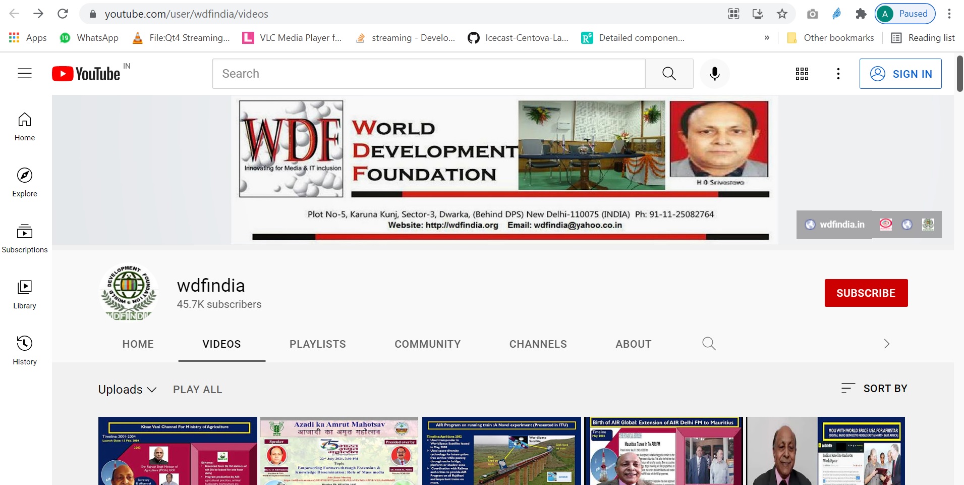 WDF You Tube Channel